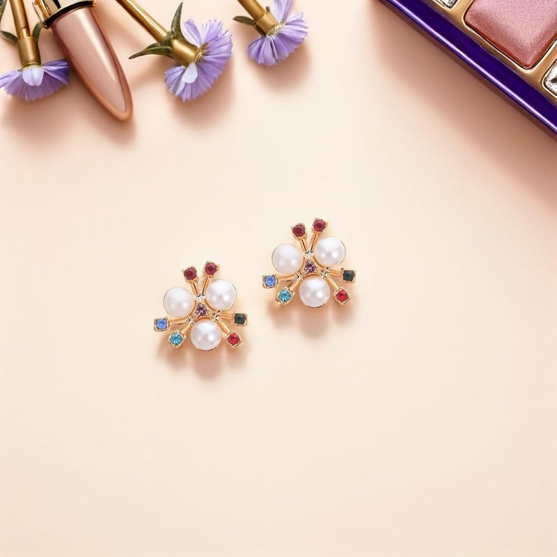 200pcs Pearl Rhinestone Flower Buttons for Sewing Decorative Crafts Hair Accessories and Clothing Embellishments for Women and Random Color - Image 5