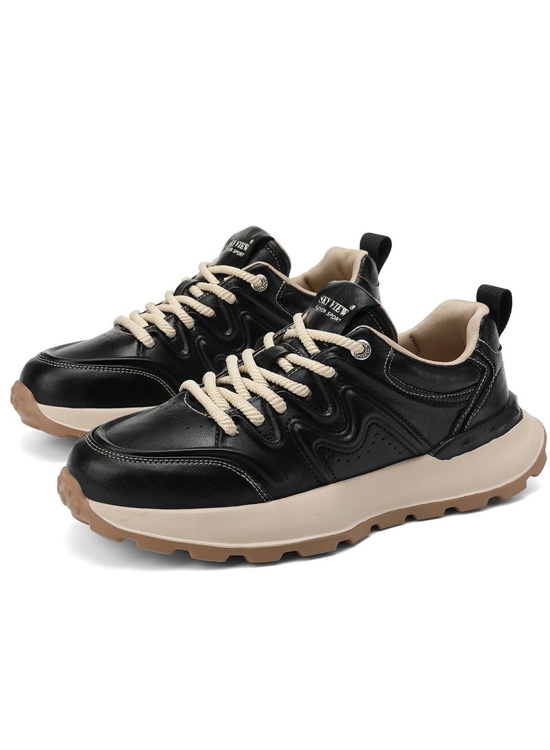 Sky View SKY VIEW Men Fashion Casual Shoes Mid Top Wide Hiking Sneakers Non-Slip Trekking Walking Shoes Running Shoes for Men with Arch Support  - Image 1