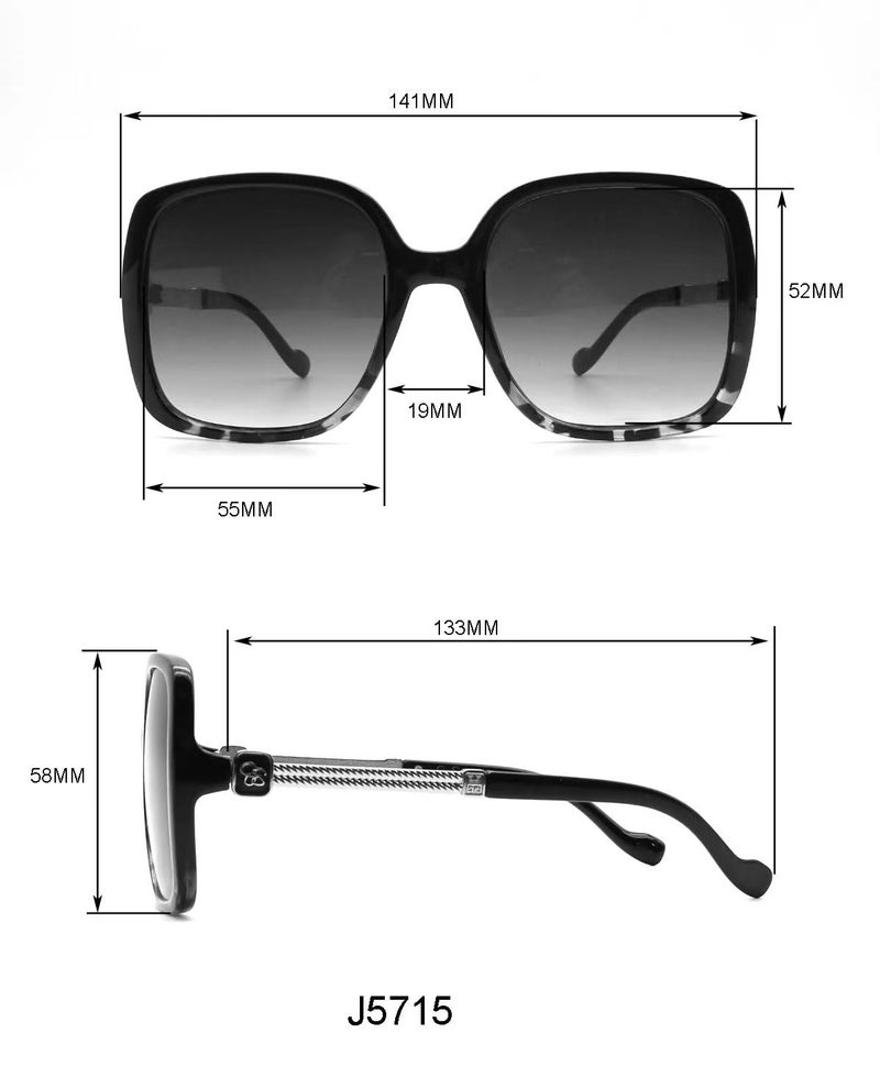 Jessica Simpson Women's J5715 Oversized Square Sunglasses with Metal Temple and UV400 Protection - Glamorous Sunglasses for Women, 65mm - Image 5