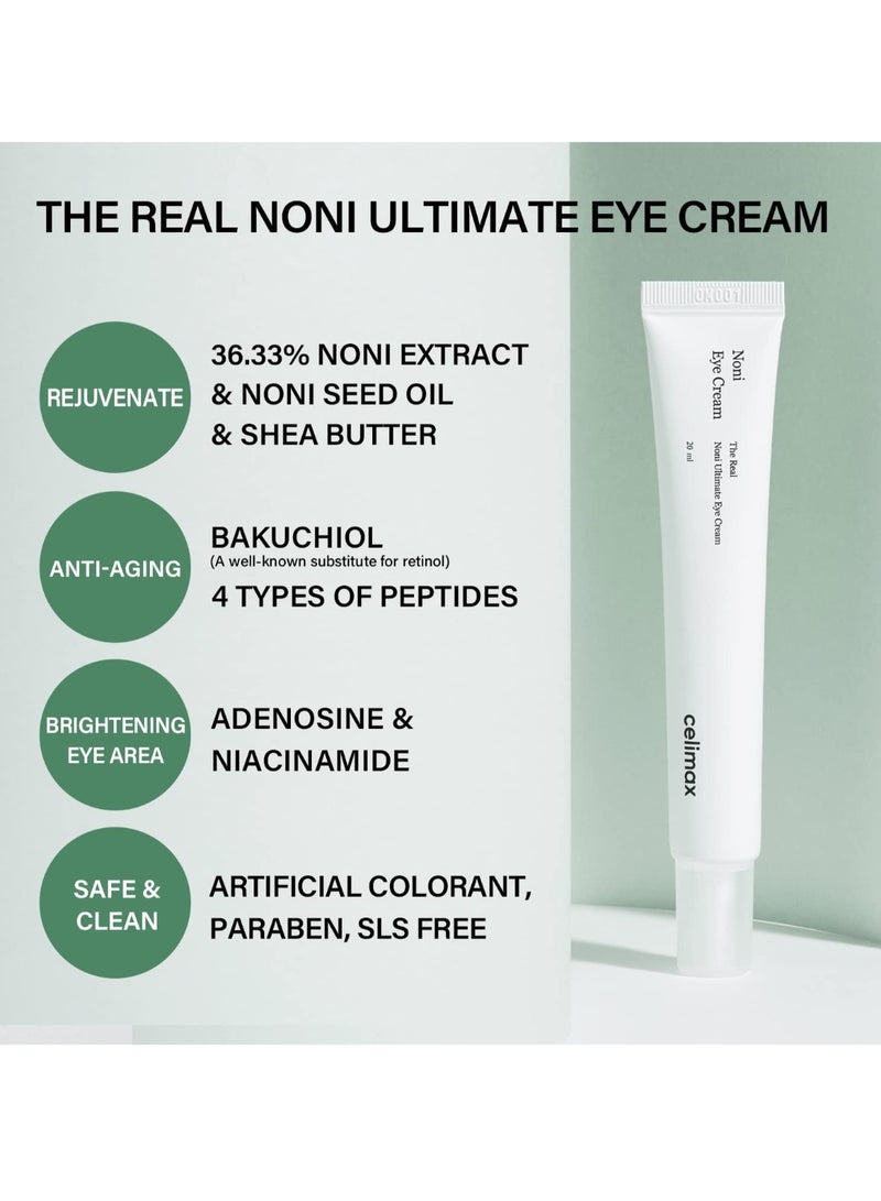 celimax Real Noni Eye Cream | with Noni Extract & Bakuchiol (Retinol), For Wrinkle, Crows Feet & Under Eye, Dark Circles, Hydrating, Sensitive For Skin, 20ml - Image 3