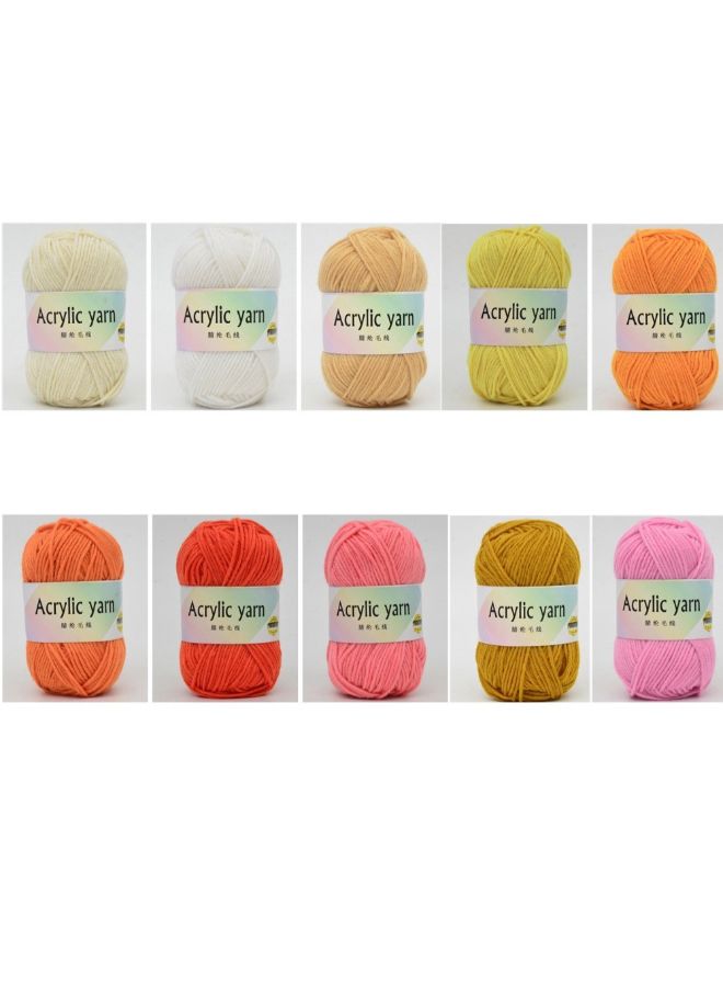 NIBEMINENT 10-Piece Acrylic Chunky Yarn Multicolour 350 x 200 50mm - Image 2