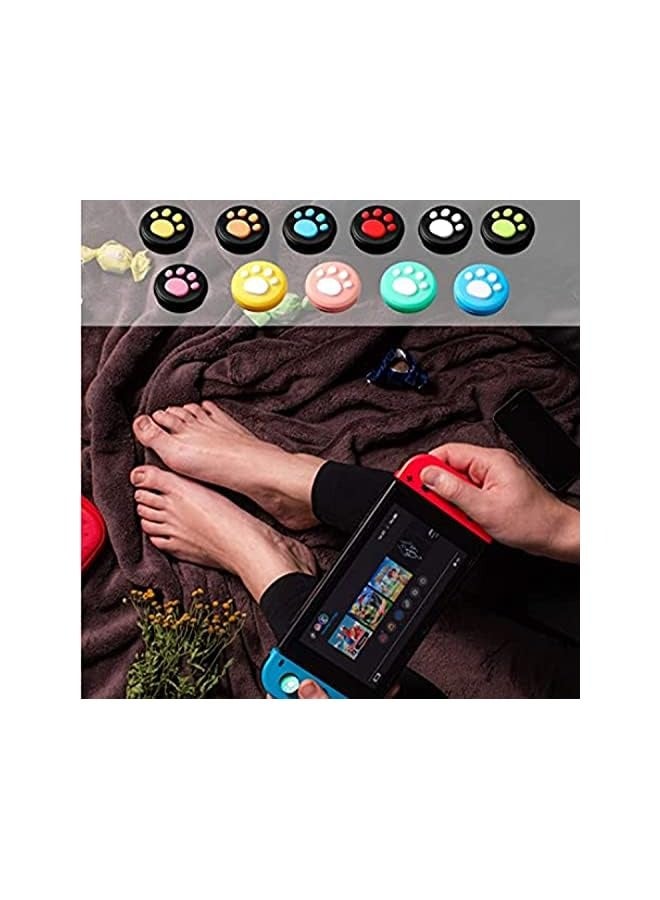 بروماس سيليكون الإبهام قبضة قبعات استبدال لطيف القط تصميم مخلب الإبهام قبضة التناظرية عصا قبعات عصا التحكم غطاء لينة سيليكون متوافق مع التبديل، سويتش لايت ووحدة التحكم Joy-Con (28 قطعة) - Image 4