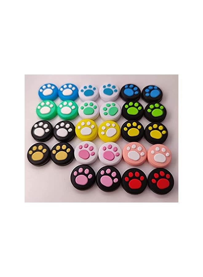 بروماس سيليكون الإبهام قبضة قبعات استبدال لطيف القط تصميم مخلب الإبهام قبضة التناظرية عصا قبعات عصا التحكم غطاء لينة سيليكون متوافق مع التبديل، سويتش لايت ووحدة التحكم Joy-Con (28 قطعة) - Image 5