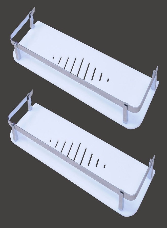 STIMULUS Bathroom Wall Shelf | Acrylic Storage Orgenizer Kitchen Shelves Milky White (Pack of 2) (Size - 18X5 Inch | 12.5x45 CM)