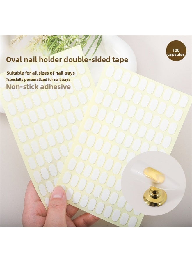يوكانبي عبوتان من لاصقات الأظافر الشفافة البيضاوية – 200 قطعة من شرائط لاصقة مزدوجة لتثبيت الأظافر الصناعية بدون أثر - Image 1