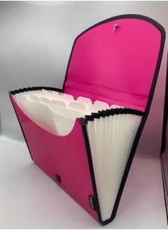 Aroma Aroma A4 Expanding File Organizer – 13 Pocket Document Folder with Elastic Closure (Pink)  - Image 3