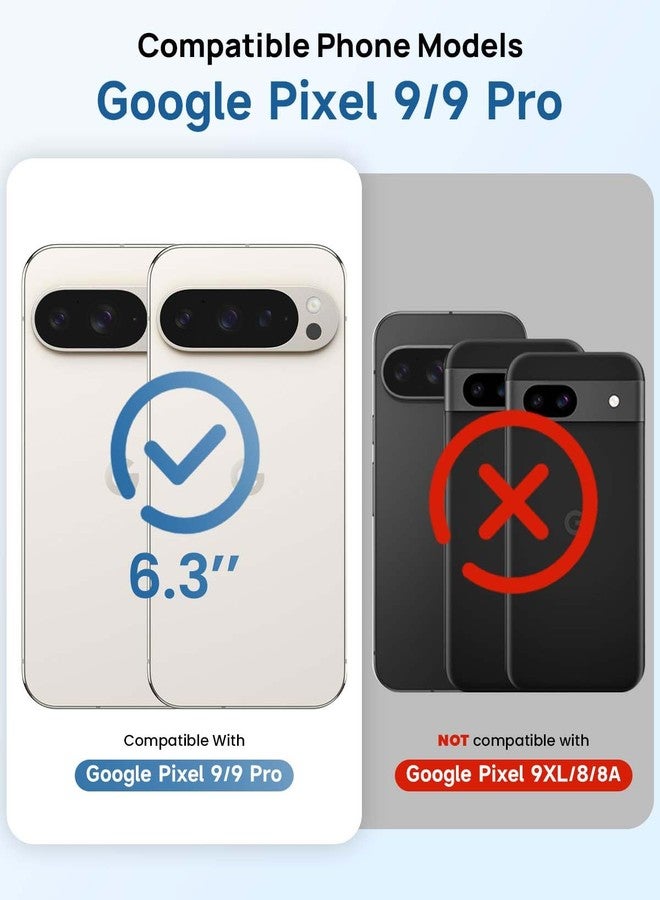 جراب Lanhiem المغناطيسي لهاتف Pixel 9/9 Pro مع واقي شاشة من الزجاج المقوى، ممتص للصدمات بدرجة عسكرية، جراب مضاد للخدش ومقاوم للصدمات لهاتف Google Pixel 9 / 9Pro مقاس 6.3 بوصة، أسود أوبسيديان - Image 2
