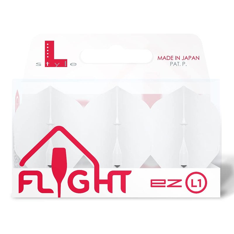 Lstyle EZ L1 Standard Dart Flights â€“ White â€“ Set of 3 - Image 1