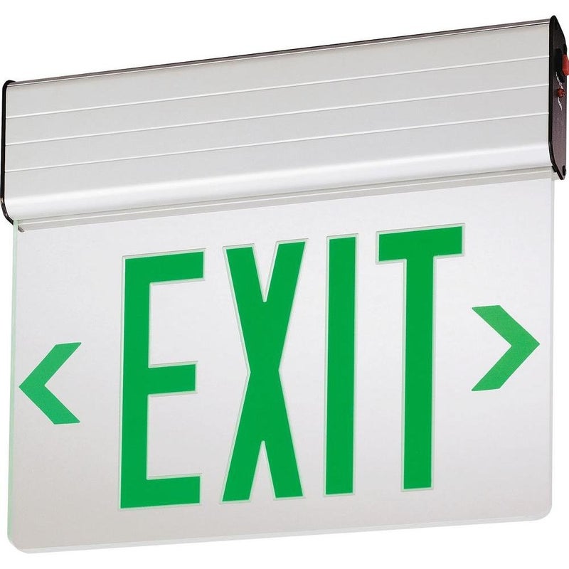 Lithonia Lighting EDG 1 G EL M6 Aluminum LED Emergency Exit Sign 3 watts Green