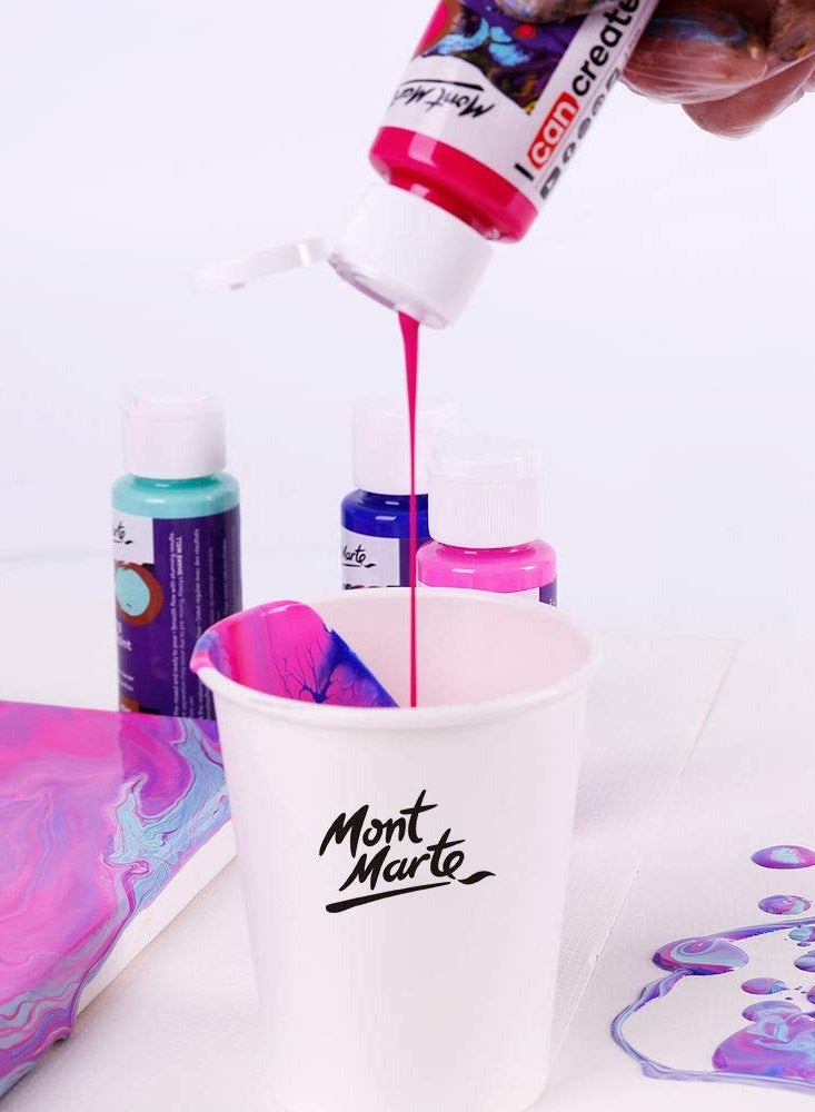 Mont Marte 4-Piece Premium Pre-mixed Pouring Acrylic Paint Aurora Colour Set 60ml Content Per Bottle - Image 5
