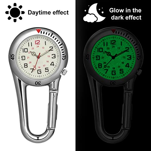 NICERIO Clip-on Fob Watch,Night Light Alloy Watch Ideal for Doctors Nurses Rock Climbing Mountaineering (White) - Image 5