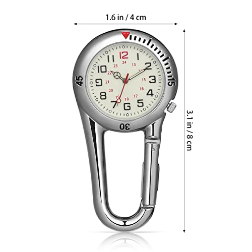 NICERIO Clip-on Fob Watch,Night Light Alloy Watch Ideal for Doctors Nurses Rock Climbing Mountaineering (White) - Image 3