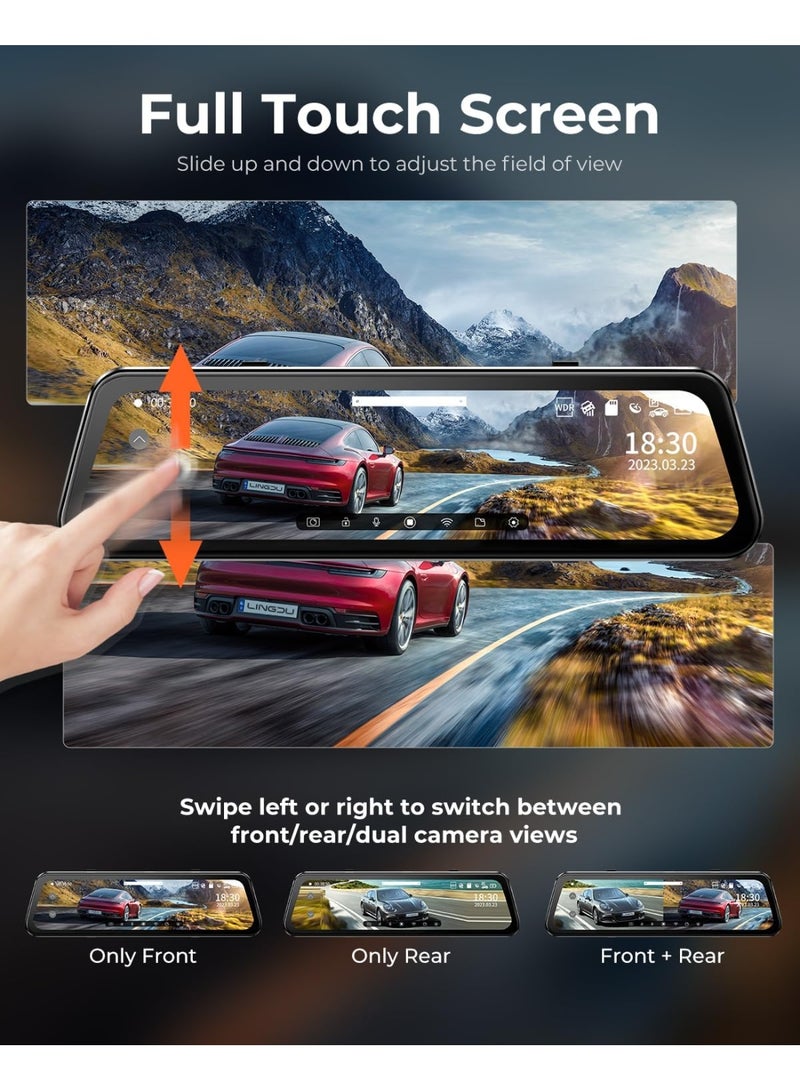 LINGDU Dash Cam Front & Rear Camera LINGDU LD2K Lingdu Cam Shot - Image 2