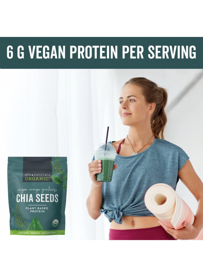 Viva Naturals Organic Chia Seeds - Plant-Based Omegas 3 and Vegan Protein, Perfect for Smoothies, Salads and Chia Puddings, Certified Non-GMO and USDA Organic, 2 lb (907 g) - Image 5