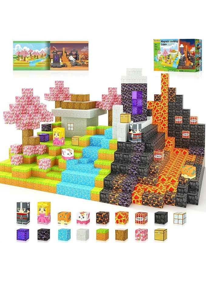Magnetic Blocks – Build Mine Magnet World & Creative Magnet Cubes Construction Set, STEM Sensory Toys for Kids, Boys & Girls Ages 3-10, Classroom & Birthday Gifts