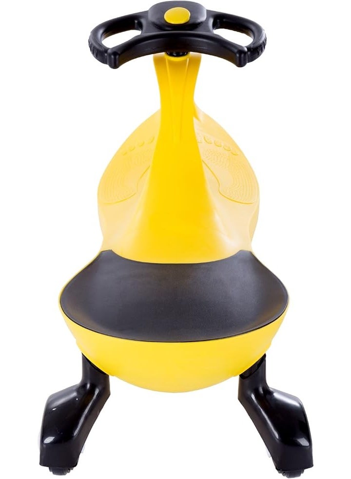 سيارة هزازة - لعبة ركوب للاطفال بعمر 3 سنوات فما فوق - العاب ركوب للاطفال بدون بطاريات او تروس او دواسات، فقط قم بلف وتذبذب وانطلق من هابي كيدو (أصفر) - Image 4