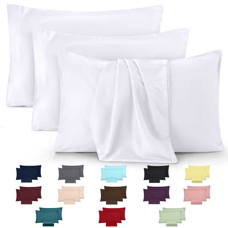Utopia Bedding  Pillow Cases 4 Pack  Standard Size 50x75 cm  100 Brushed Microfiber Pillowcases with Envelope Closure  Wrinkle Fade Stain Resistant Pillow Cases  White