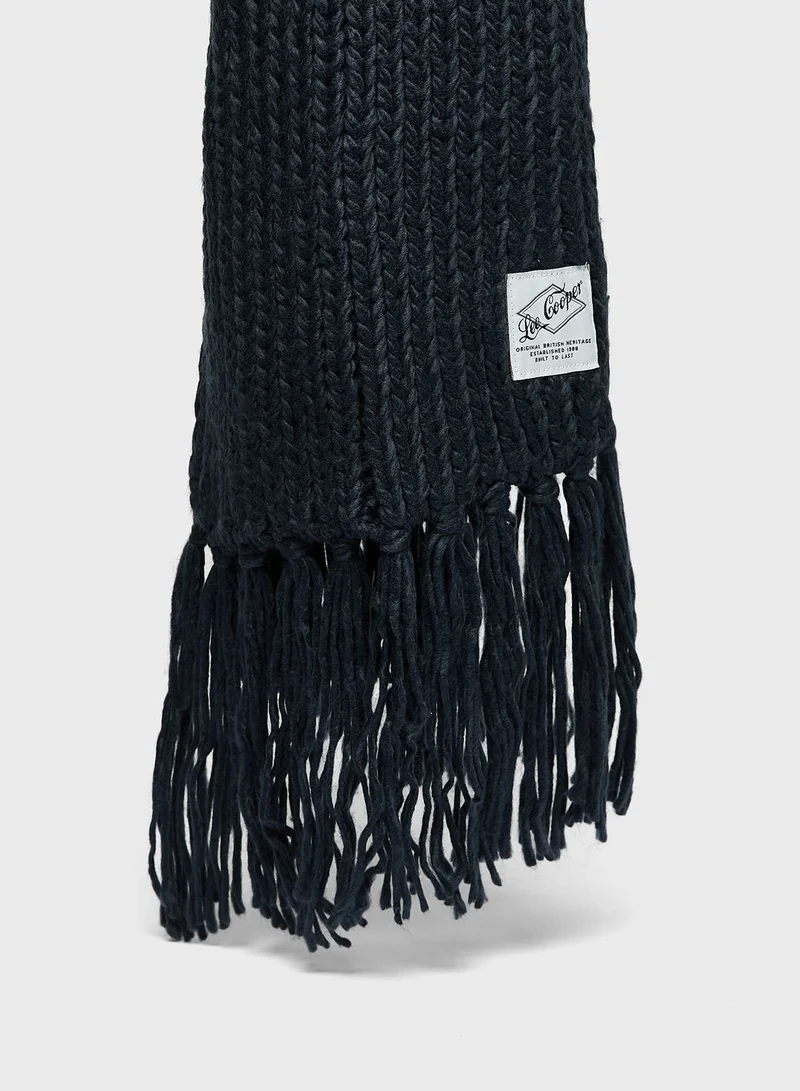 Lee Cooper Logo Scarf Tasseled