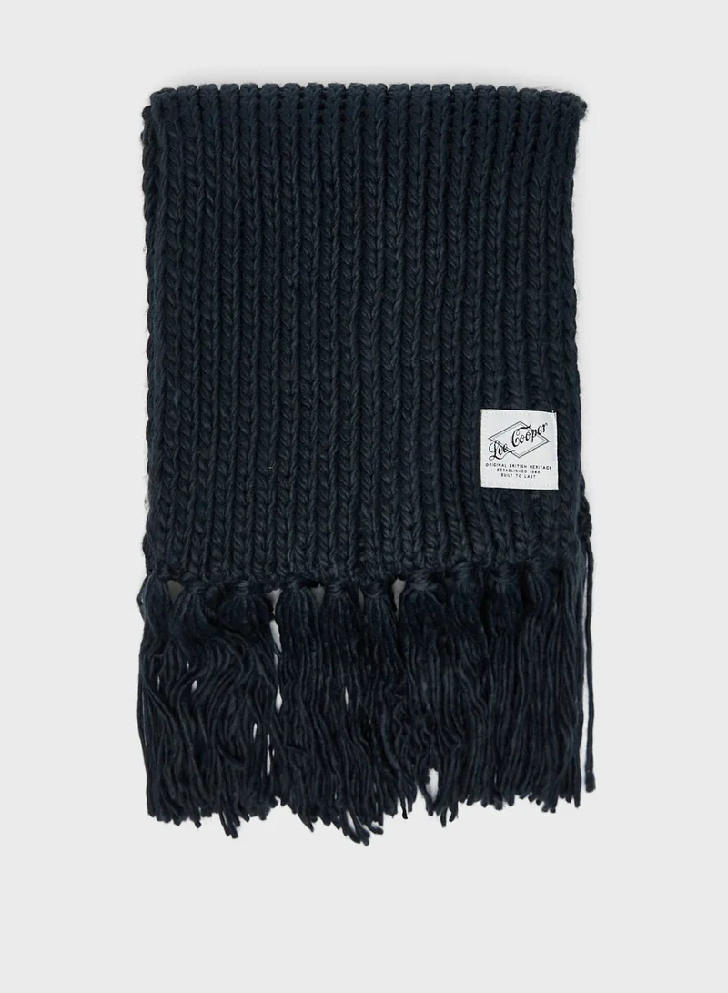 Lee Cooper Logo Scarf Tasseled