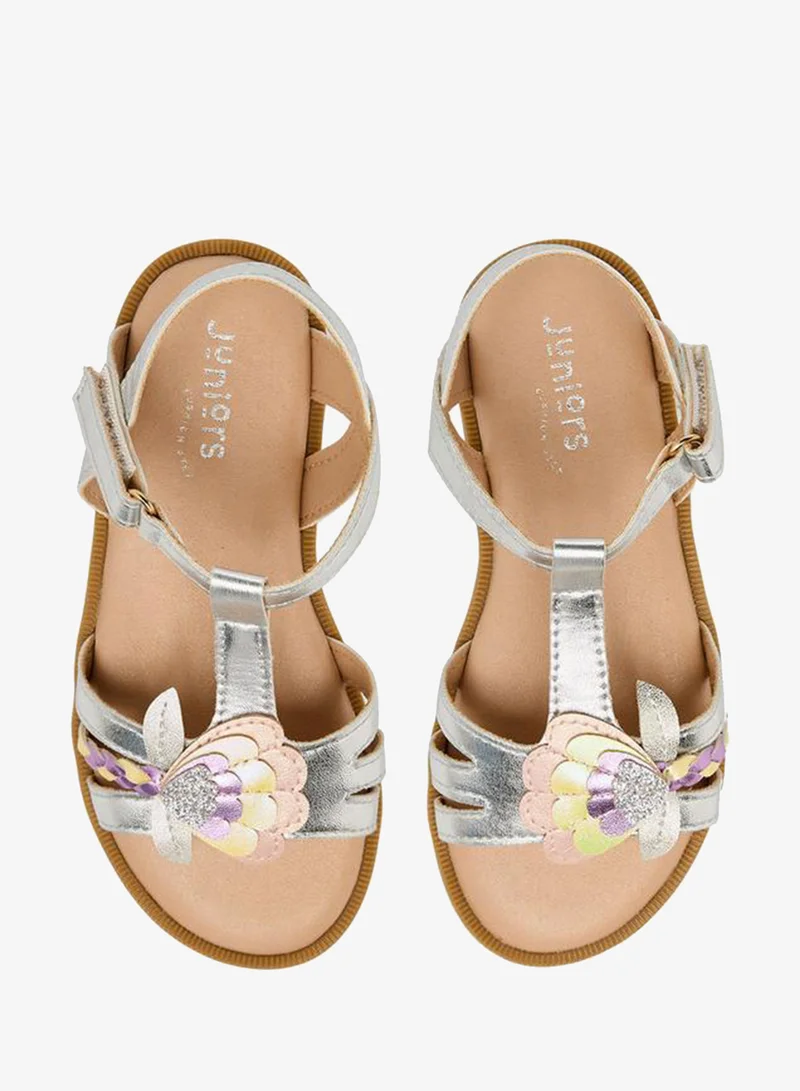 جونيورز صنادل بناتي بشريط لاصق