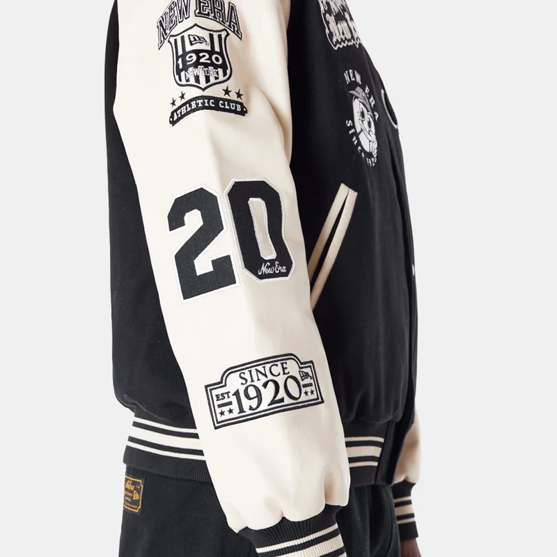 New Era Black Men's Patch Varsity Jacket for Men | Best Price UAE