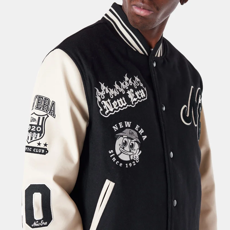 New Era Black Men's Patch Varsity Jacket for Men | Best Price UAE