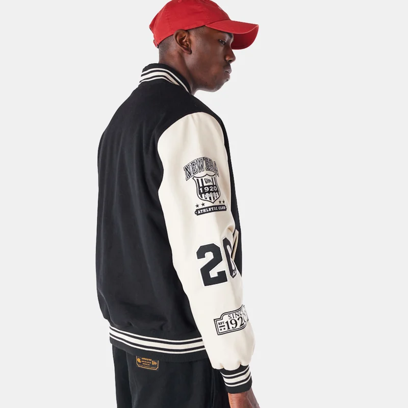 New Era Black Men's Patch Varsity Jacket for Men | Best Price UAE