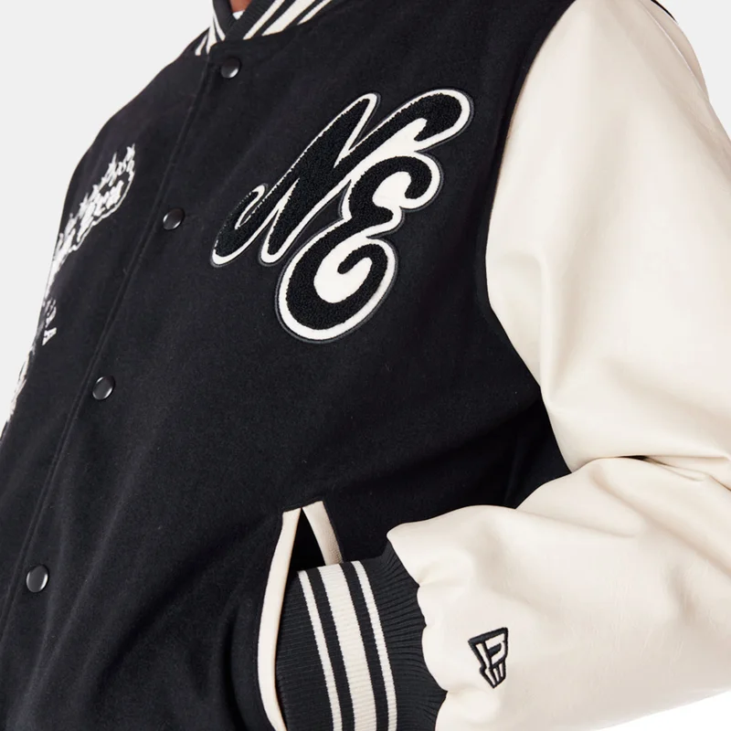 New Era Black Men's Patch Varsity Jacket for Men | Best Price UAE