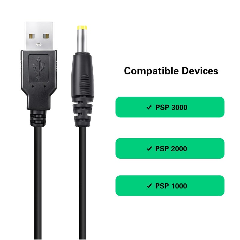 مكبازل كابل شحن Mcbazel لـ PSP 1000/2000/3000/PS3، كابل شحن بيانات USB 2 في 1 لـ PSP 1000 2000 3000 - Image 5