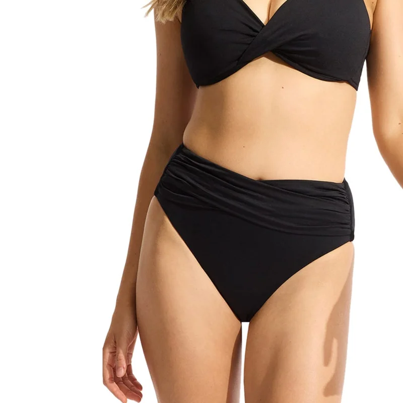 SEAFOLLY Seafolly High Waist Wrap Front Pant In Black