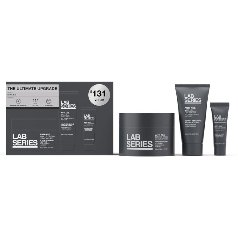 Lab Series Max LS Men's Skincare Set - Essential Skin Care Routine Kit Includes Anti Aging Moisturizer - Foaming Face Wash - Face Serum for Men - Image 1