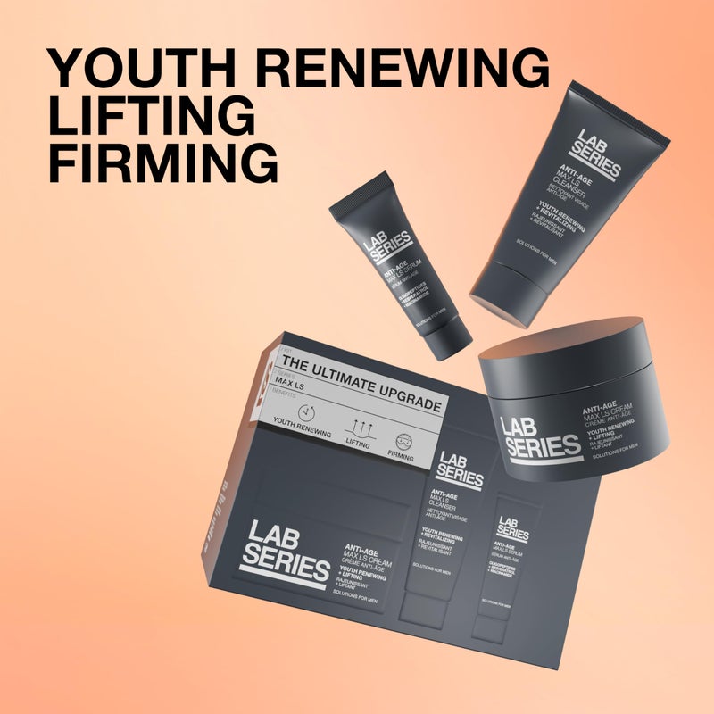 Lab Series Max LS Men's Skincare Set - Essential Skin Care Routine Kit Includes Anti Aging Moisturizer - Foaming Face Wash - Face Serum for Men - Image 2