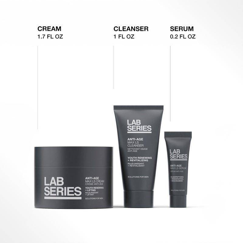 Lab Series Max LS Men's Skincare Set - Essential Skin Care Routine Kit Includes Anti Aging Moisturizer - Foaming Face Wash - Face Serum for Men - Image 3