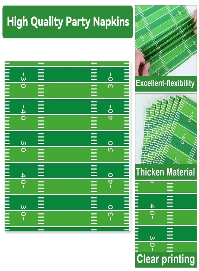QOUBAI Oval Paper Plates and Napkins - Touch Down Party Decorations - Rugby Birthday Supplies - 11inch Boys Sports Game Theme Dish Tray Dinnerware for Football Game Celebration, 25 Guest - Image 5