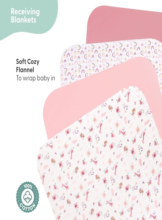 The Peanut Shell The Peanutshell Baby Layette Gift Set for Girls - 23 Piece New Born Girl Gift Set, Baby Clothes & Newborn Essentials Must Haves - Newborn Clothes 0-3 Months - Rainbow Safari - Image 5