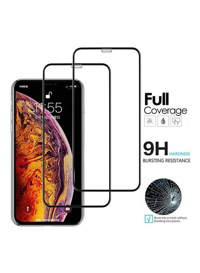NIBEMINENT Pack Of 2 Tempered Glass Screen Protector For Apple iPhone 11 Pro Max Clear/Black - Image 2