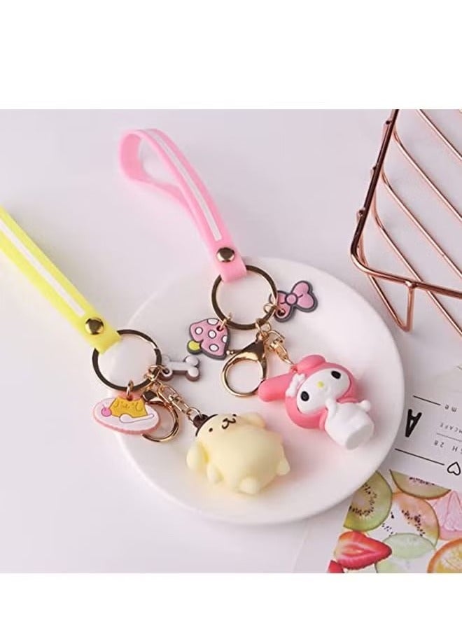 5-Piece Wrist Anime Keychain, Kawaii Car Keychain Accessories, Key Purse Handbag Charms for Women - Image 4