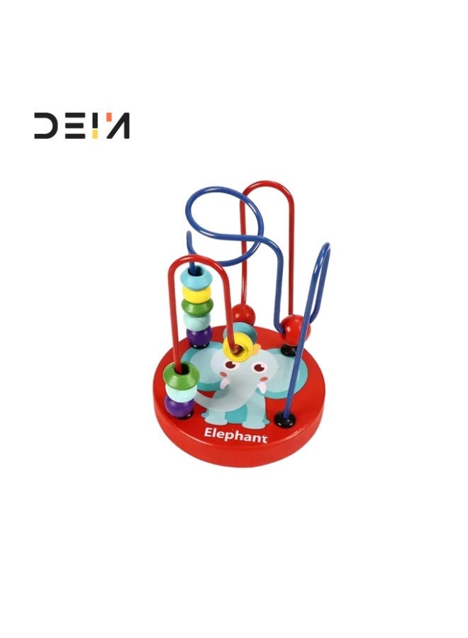 DEIN 5-Piece Kids Wooden Toy Set – Preschool Educational Learning Bundle with Xylophone, Sorting Clock, Stacking Rings & Bead Maze – Natural Wood Development Gift for Ages 3+ - Image 4