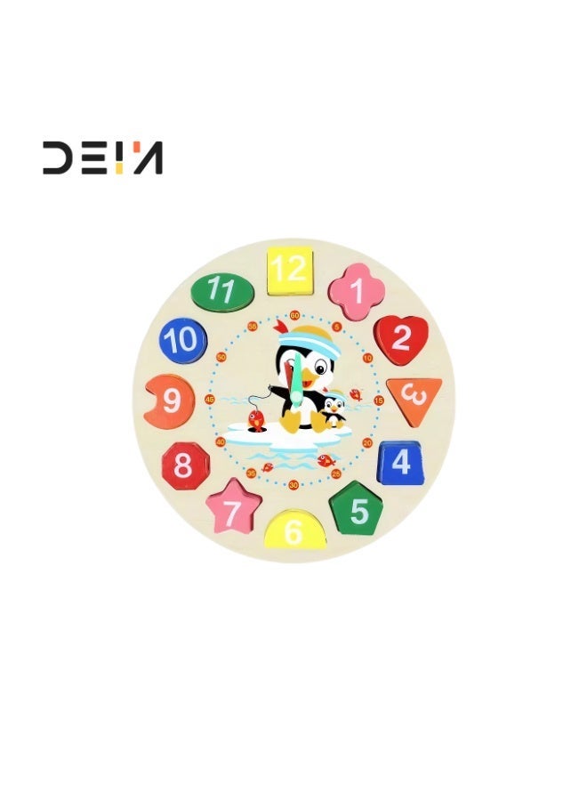 DEIN 5-Piece Kids Wooden Toy Set – Preschool Educational Learning Bundle with Xylophone, Sorting Clock, Stacking Rings & Bead Maze – Natural Wood Development Gift for Ages 3+ - Image 3