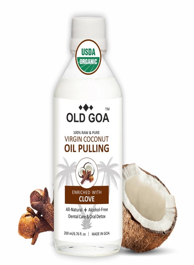 OLDGOA غسول الفم بالزيت من أولد غوا لتقوية الأسنان واللثة بزيت القرنفل | غسول الفم بالزيت لتقوية الفم واللثة والأسنان بزيت جوز الهند | منتج عضوي | قرنفل | 100 مل - Image 1