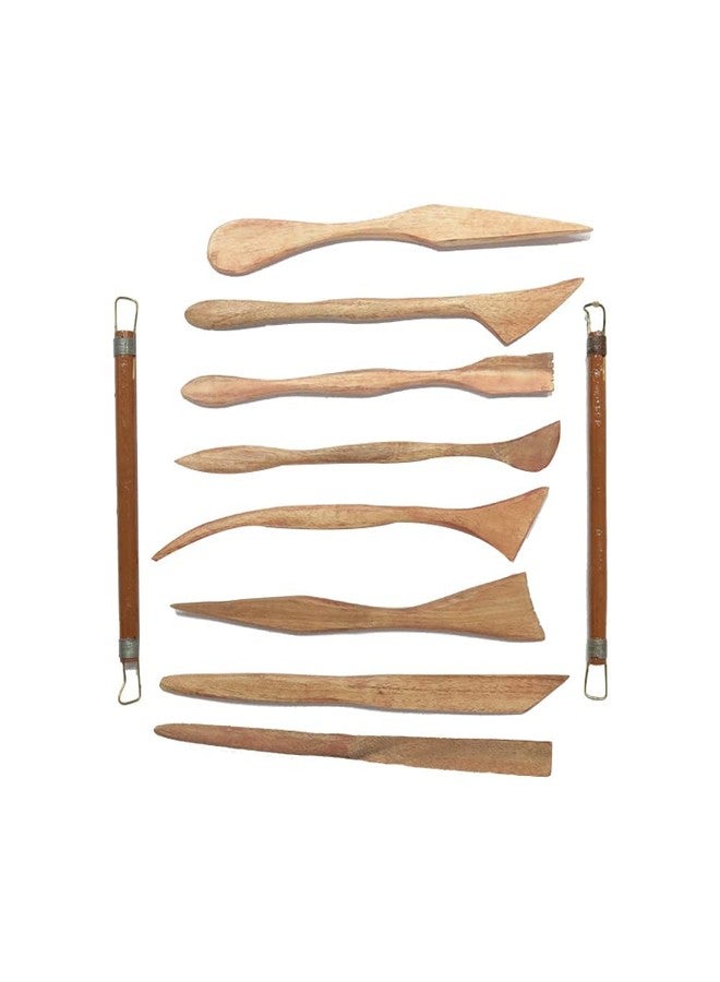ARROLLIANT Artist Quality Clay Modelling Wooden Tool Set Craft Modelling & Sculpting Tools for Pottery, Sculptures, Polymer, Paper & Mache - 10 pcs - Image 3
