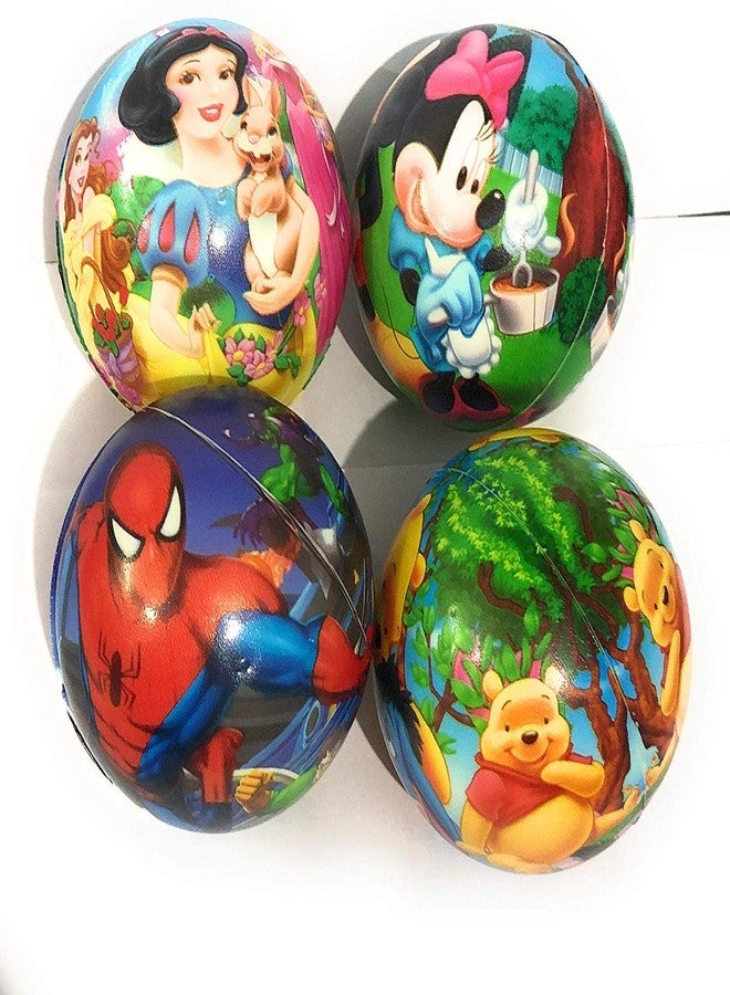 Gmefvr Sponge Squeeze Balls for Kids Upto 4 Year | Multi Cartoon Characters | Pack of 4 - Image 1