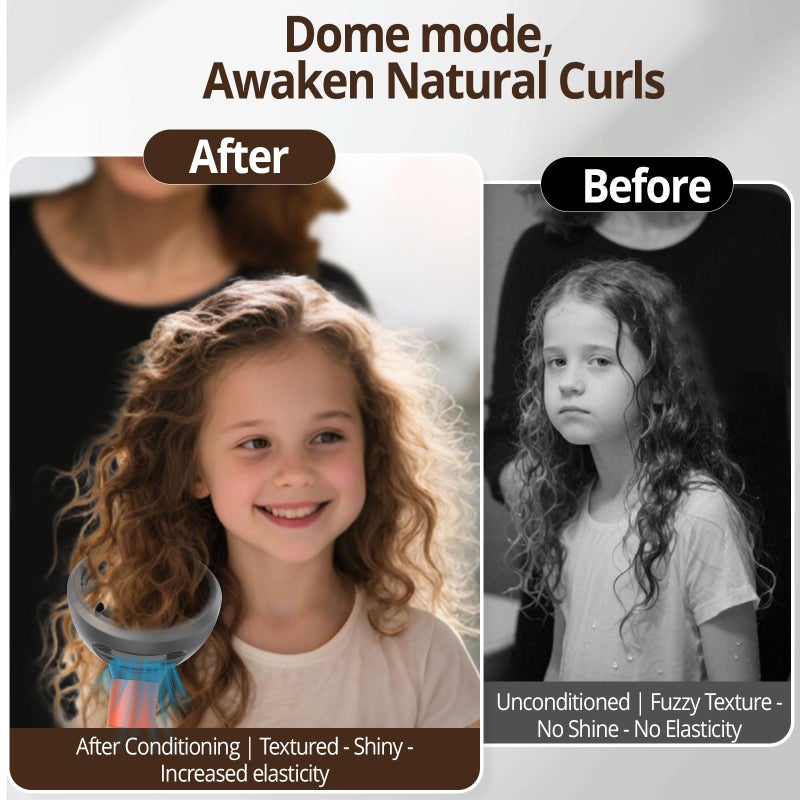 Dotspun Diffuser Attachment for Dyson Airwrap Styler HS01/HS05/HS08 - Dual Mode (Diffuse & Dome), Curly Hair Nozzle for Frizz-Free Volume & Defined Curl | Heat-Resistant Nylon Fiber Dryer Attachments (Grey) - Image 4