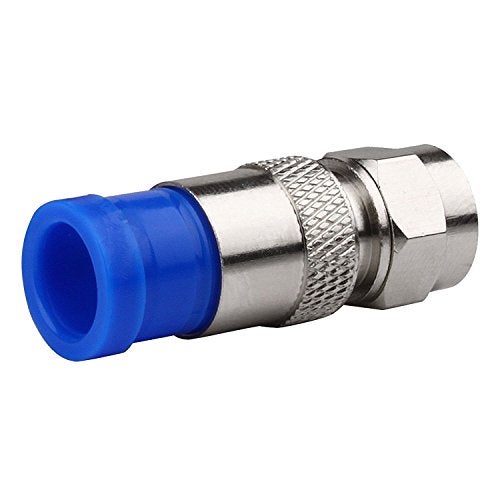 ESUMIC® RG6 F Type Connector Coax Coaxial Compression Fitting, Coax Adapter Pack of 20 (Blue) - Image 2