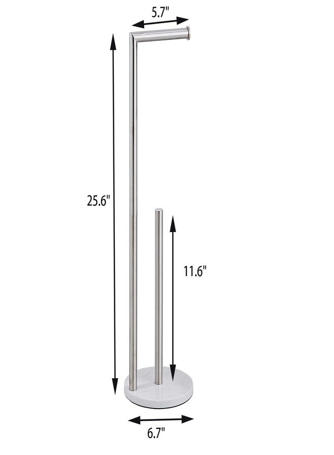 KUUBTH Marble Toilet Paper Holder Stand - Brushed Gold, Freestanding with Storage, Floor Stand, Gold Toilet Roll Holder, Standing Paper Towel Holder - Image 2