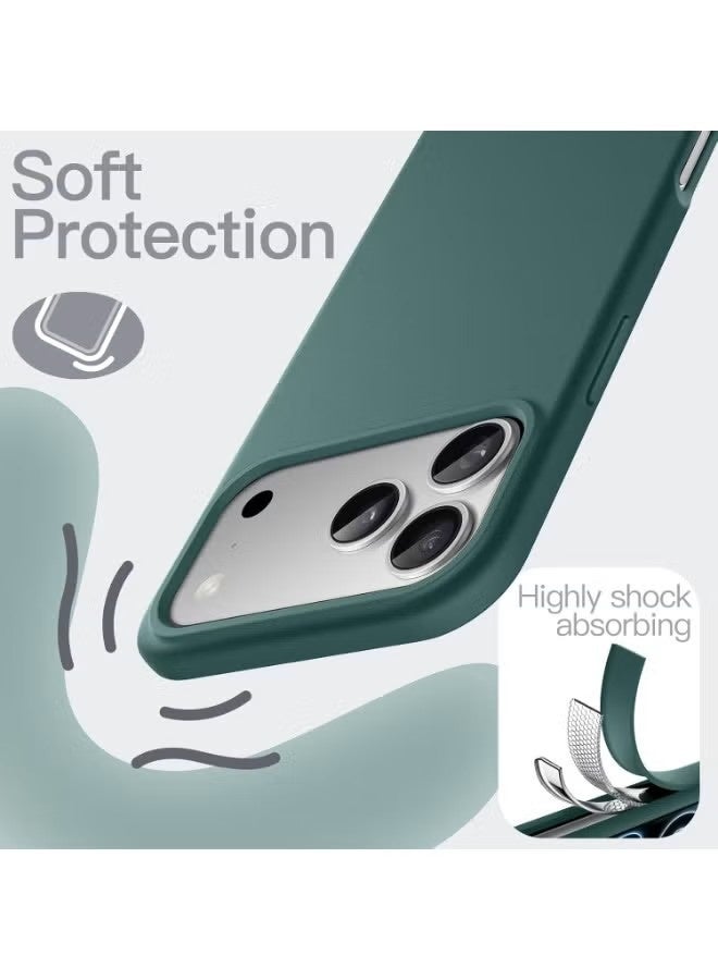general Shockproof Liquid Silicone Protective Case for iPhone 17 Pro – Pine Green - Image 3