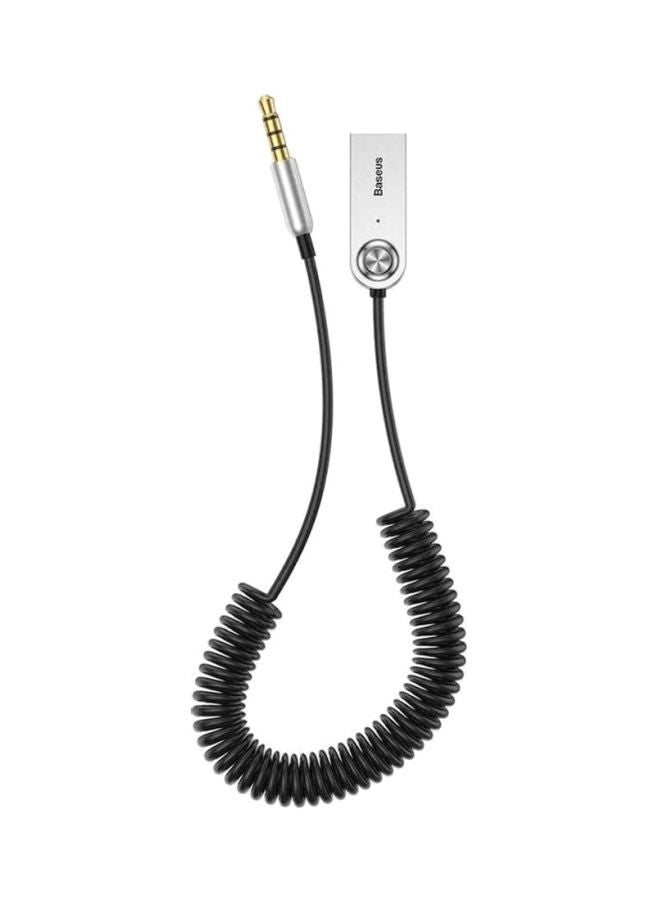 بيسوس محول Aux بخاصية البلوتوث BA01 للسيارة 3.5 مم وجهاز استقبال 5.0 وUSB‏ 2.0 إلى مجموعة قابس 3.5 مم مع ميكروفون مدمج لمدخل Aux لإجراء مكالمات من دون استخدام اليدين متوافق مع مكبر صوت السيارة وأجهزة الصوت المنزلية أسود - Image 1