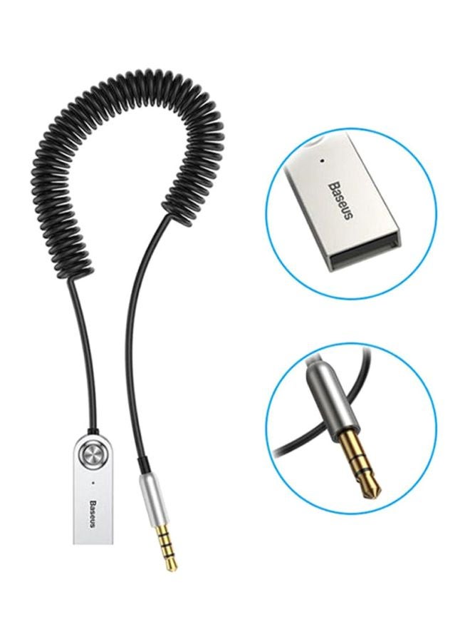 بيسوس محول Aux بخاصية البلوتوث BA01 للسيارة 3.5 مم وجهاز استقبال 5.0 وUSB‏ 2.0 إلى مجموعة قابس 3.5 مم مع ميكروفون مدمج لمدخل Aux لإجراء مكالمات من دون استخدام اليدين متوافق مع مكبر صوت السيارة وأجهزة الصوت المنزلية أسود - Image 2