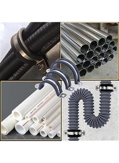 Generic 12 Pcs 45mm Rubber Pipe Strap 304 stainless steel Rubber Cushioned Cable Clamp, 2 hole u-tube strap clamp for Tube, Pipe or Wire Cord Installation  - Image 5