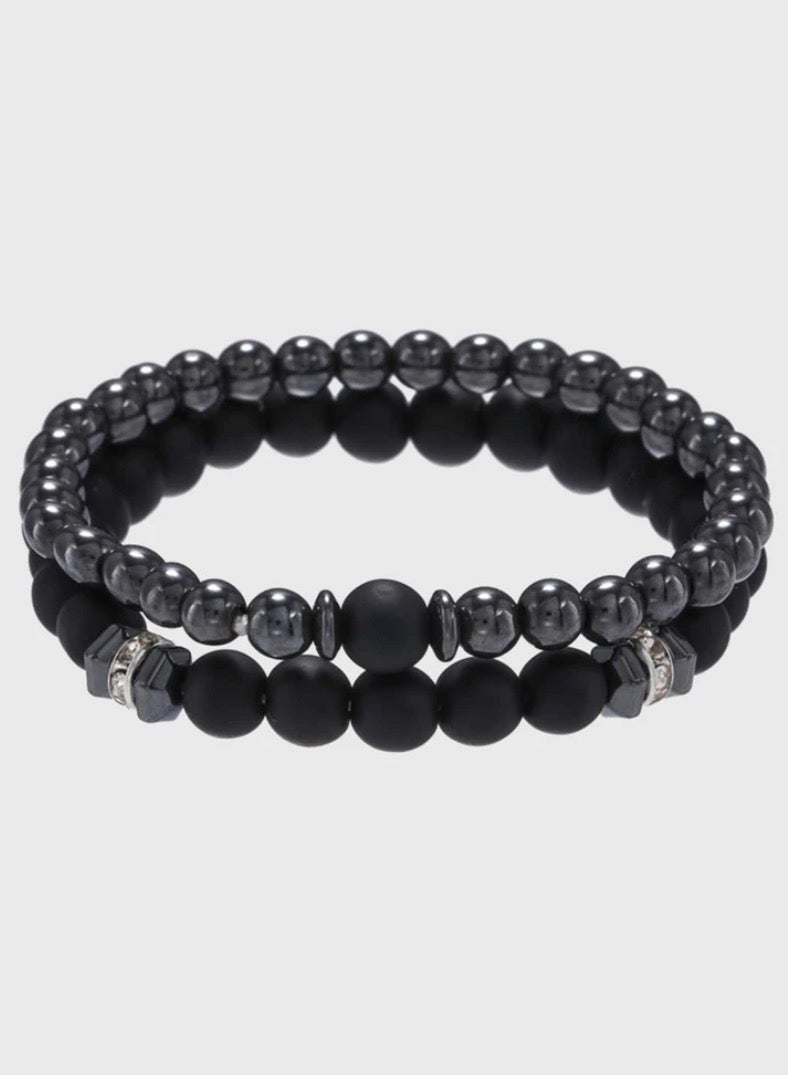 Luxury Concept 2Pcs Men’s Bracelet Made Of Stones - Image 3